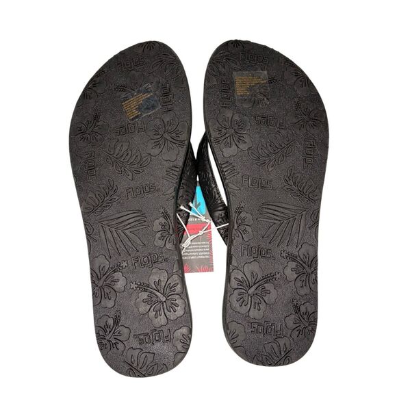 NWT Flojos Black Artisan flip flops - 10 - Picture 3 of 6